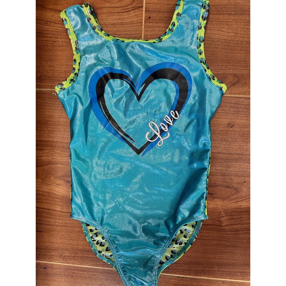 Dance Gymnastics Destira Heart Love Small Child 6x-7 Cheetah Acro